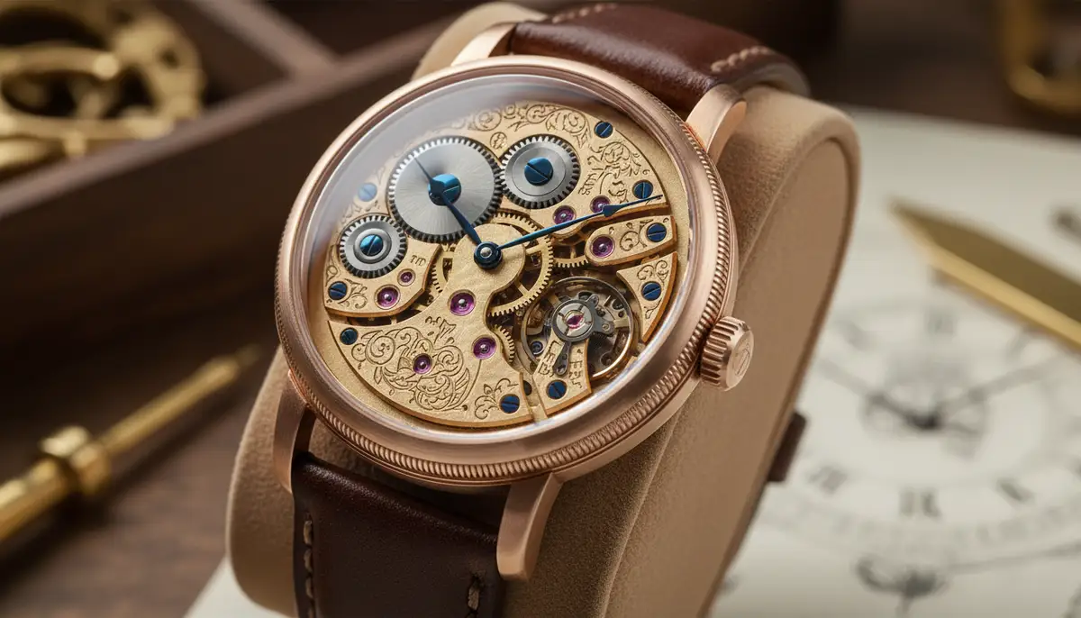 A close-up shot of a classic analog watch with intricate gears visible, showcasing craftsmanship and tradition., high-quality photography, professional lighting, sharp focus, realistic, detailed