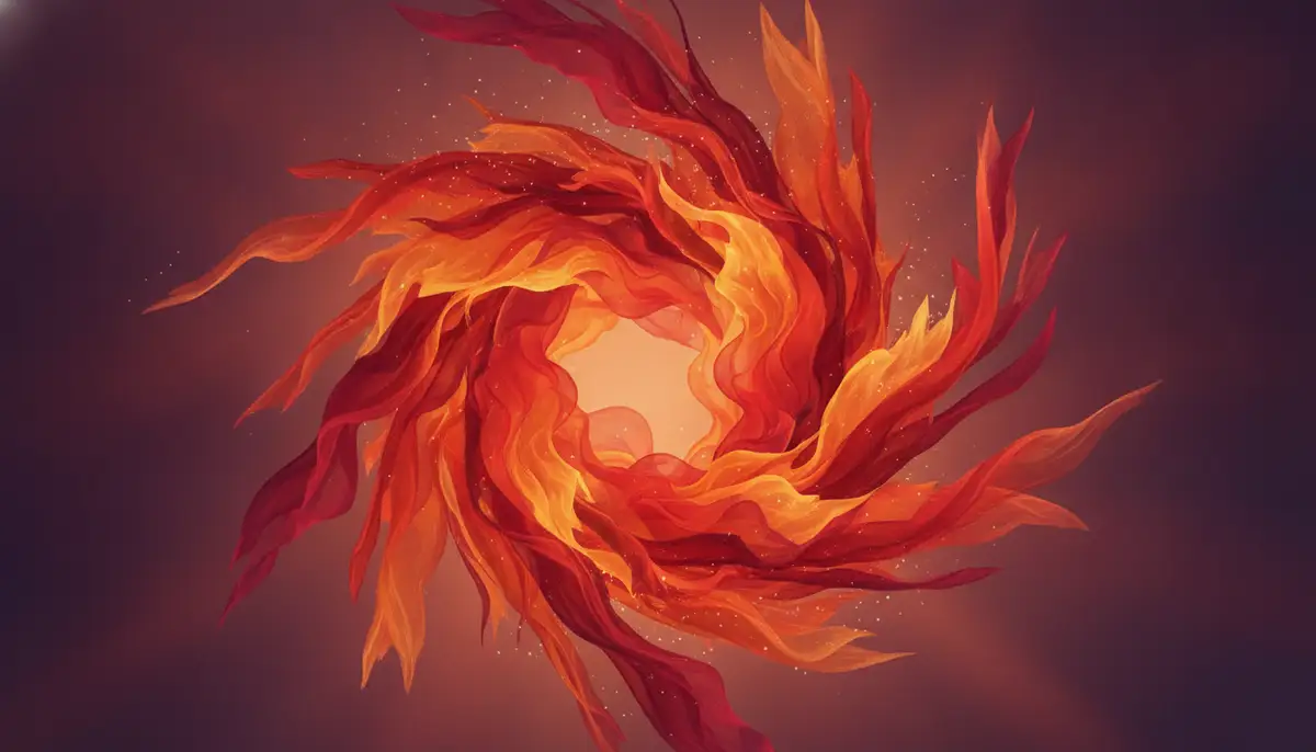 An abstract artistic representation of fall colors (red, orange, gold) digitally rendered as a dynamic wallpaper, with subtle animations., high-quality photography, professional lighting, sharp focus, realistic, detailed